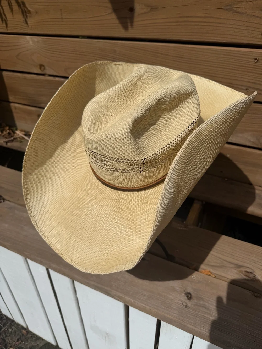 Harbor Hats Handmade Western Straw Cowboy Hat Size 7 3/8